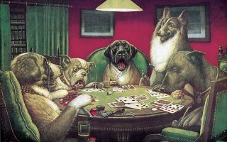 coolidge dogs playing cards